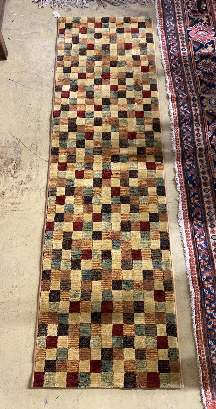 A modern polychrome runner, 230cms x 67cms